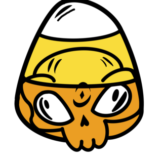 Candy Corn Skull Hard Enamel Pin