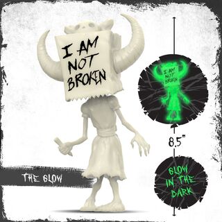 I Am NOT Broken 8.5" Bag Lady Vinyl Companion - GLOW