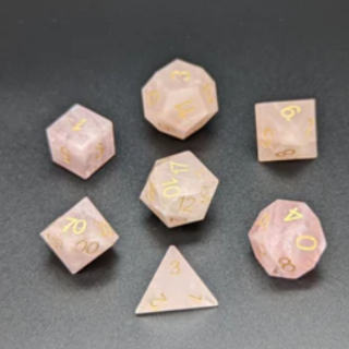 Rose Quartz - Gemstone Dice Set