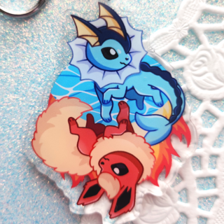 Flareon Vaporeon Keychain