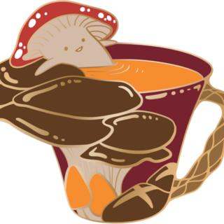 Mushroom Mini Tea Cup Pin