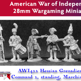 BG-AWI422 Hessian Grenadiers, gaiters, Command 2, marching (6 models, 28mm unpainted)