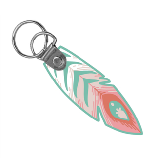 White Marachi Feather Keychain
