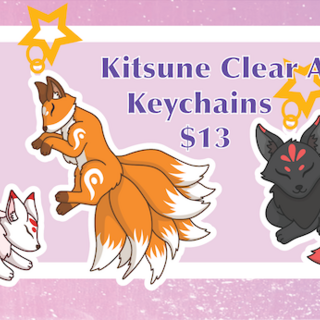 1 Clear Acrylic Kitsune Keychains!