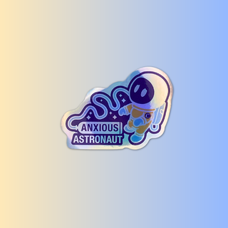 Anxious Astronaut Holographic Sticker