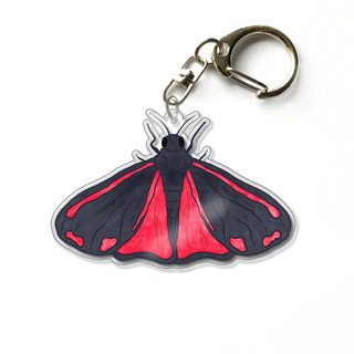 Cinnabar Moth 2.5" Acrylic Keychain Charm