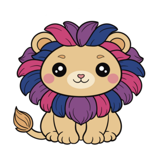 Bisexual Lion Pin