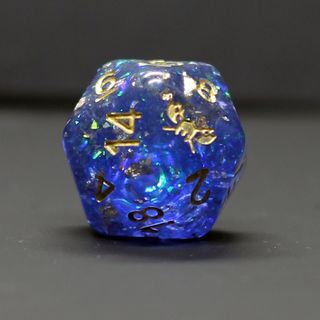 Mermaid's Blessing Dice Set - Dark Blue with Gold Numbering