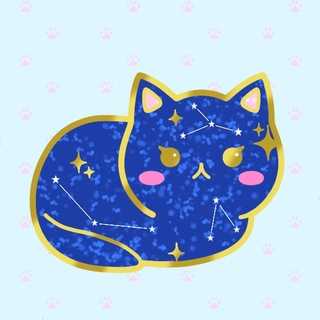 Blue Galaxy Cat Pin