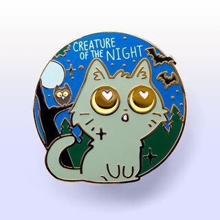 Enamel Pin Creature Of The Night (Chartreux Cat)