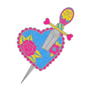 Dagger & Heart Pin - Pansexual