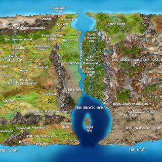 Cloth Map of Aeris Pri, the world of Imperium Omni (Physical Tier)