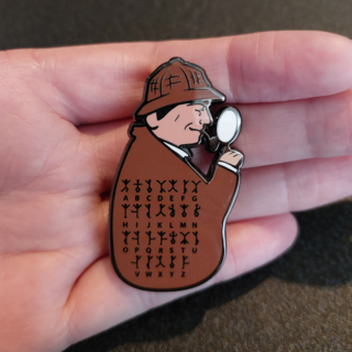 Dancing Men Cipher Enamel Pin