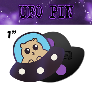 1” Hamster UFO Pin