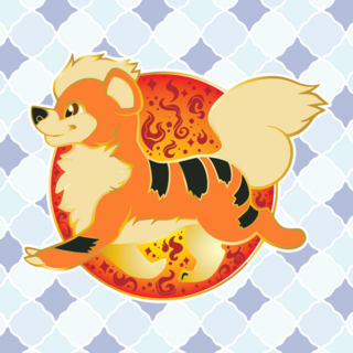 Growlithe Bark Types Enamel Pin