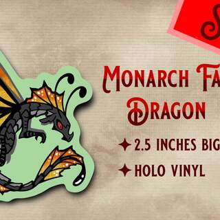 Monarch Fae Dragon Vinyl Holo Sticker