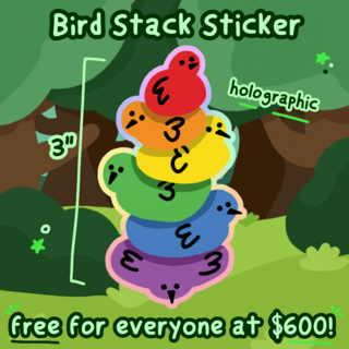Extra Rainbow Bird Stack Sticker