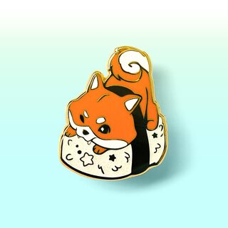 Enamel Pin Red Shiba Inu Sushi