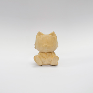 Uncolored Momo Wooden Cat