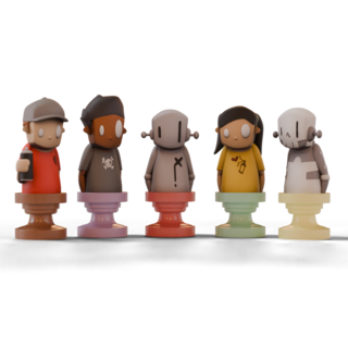 Collectible set of 5 Pre-Painted Character Minis