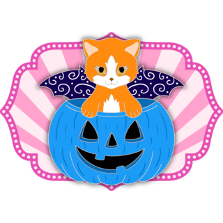 Orange Cat/Blue Pumpkin