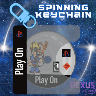 Jak and Daxter 2.5"x2.3" Spinning Disc Acrylic Keychain
