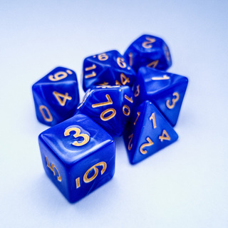 Purple & Gold Marble Dice Set