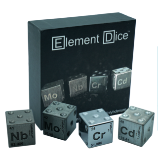 (Set E) D6 Element Dice (Chromium, Cadmium, Molybdenum, Niobium)