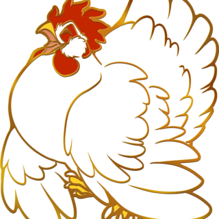 Chicken Gold Line Sticker