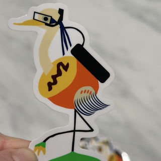 Grapefruit Heron Sticker