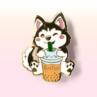 Enamel Pin Besteas Boba Husky