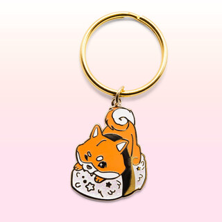 Keychain Red Shiba Inu Sushi