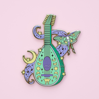 Luna Moth Lute Enamel Pin