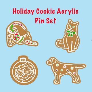 Holiday Cookie Acrylic pin set