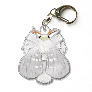 White Flannel Moth 2.5" Acrylic Keychain Charm