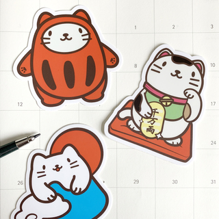 Japanese Good Luck Charm Sticker Pack