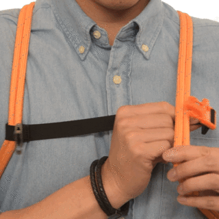 Adjustable Sternum Strap with Safety Whistle (Black/Orange)