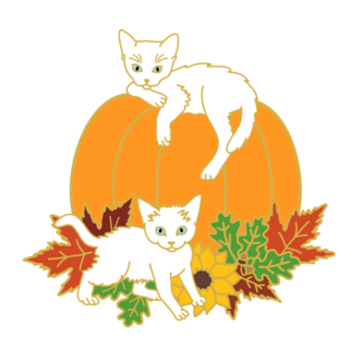 Custom Thanksgiving Kittens pin