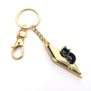 Book Cat Keychain