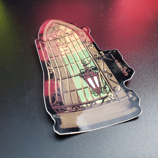 Bloodborne 'Gilbert's window' gold metallic sticker