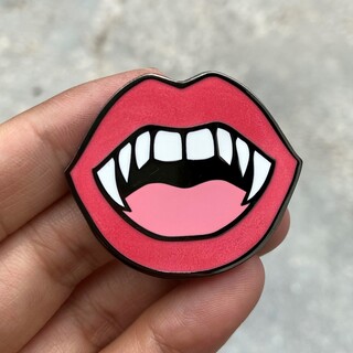 Vampire Lips 1.5" Enamel Pin