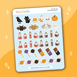 Spooky Critters & Items Vinyl Sticker Sheet