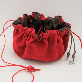 Red Suede Cloth 9 Pocket Bag