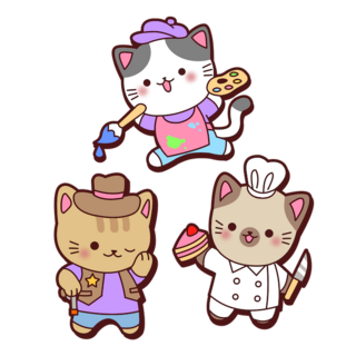 Cats with Jobs Wooden Pin