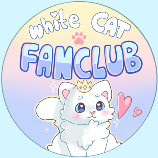 White Cat Fanclub Button Pin