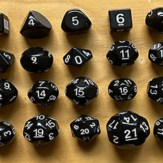 Laverna's Ring - Dice Chain D3 to D22 (20 dice set) - Black color dice