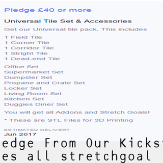 £40 Pledge Kickstarter