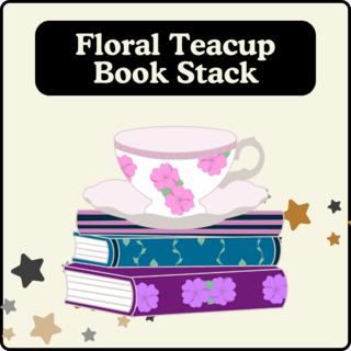 Floral Teacup Bookstack Pin