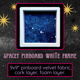 PINBOARD- SPACE with WHITE FRAME