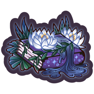 Sticker - Lotus Flower Book - Blue